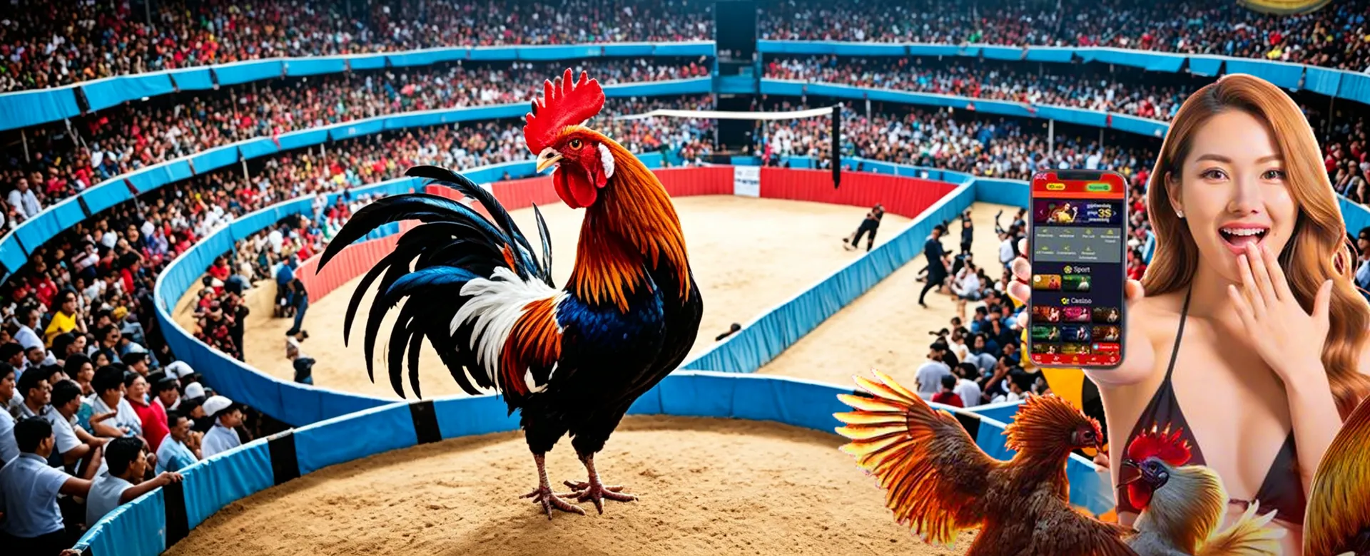 Dynamic stadium with various sports action and PHTAYA branding, featuring golden accents and a vibrant, engaging atmosphere for sports betting in the Philippines.